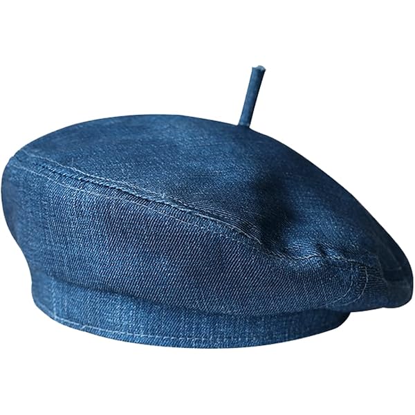 Denim Beret Hat for Women French Style Artist Hat Casual